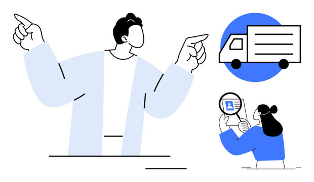 Logistics concept. delivery tracking, communication, and shipment monitoring. Logistics services for business efficiency, customer satisfaction, and supply chain management. Ideal for branding