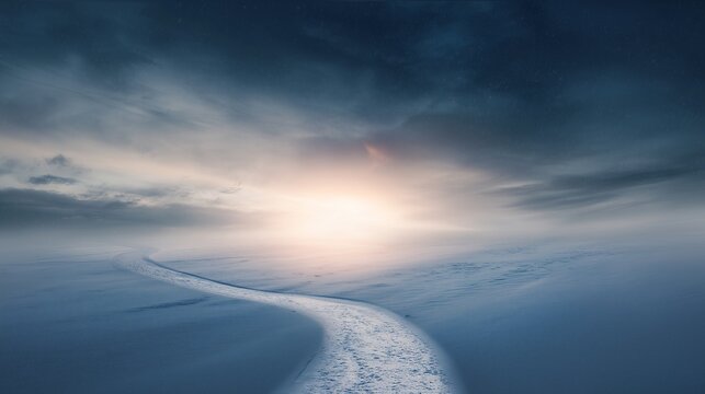 A sunrise over a sandy beach - Powered by Adobe