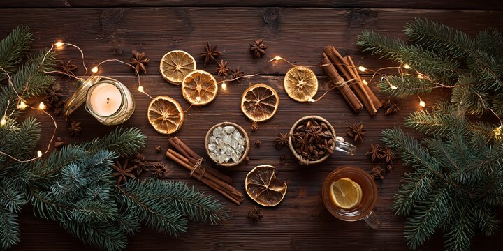 Christmas tree decorations on a table