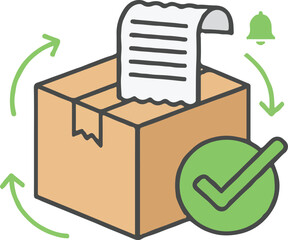 Order Received Icon in Minimal Line Style for Delivery, E-Commerce, and Tracking Systems