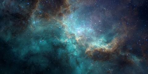 Fototapeta premium Cosmic nebula with stars and gas clouds in deep space.