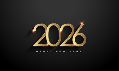 2026 Happy New Year, Gold