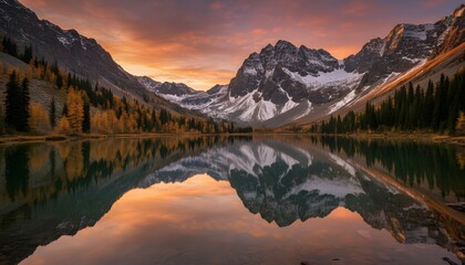 Obraz premium Mountain reflection in the lake