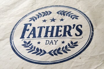 Obraz premium Fathers day stamp design on crumpled paper texture