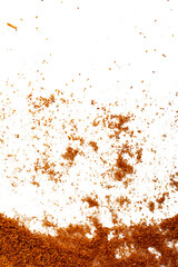 Photo of chili powder taken with a high-resolution camera using on a white background.