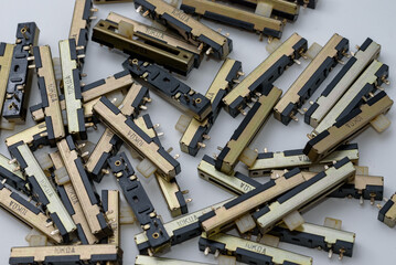 Electronic components, lots of slide volume (variable resistor)	