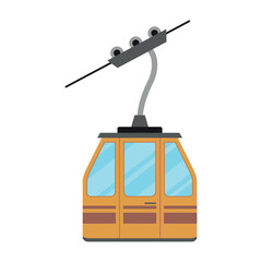 Vector illustration of a cable car transport system in a mountain landscape