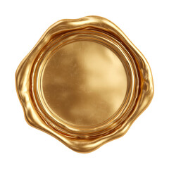 Gold wax seal with smooth metallic texture, ideal for luxury branding, packaging, stationery, and premium graphic design.
