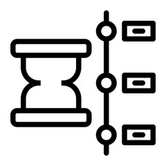 Historical Milestone Chronology Schedule Icon from Customer Assessment Collection (Outline style)