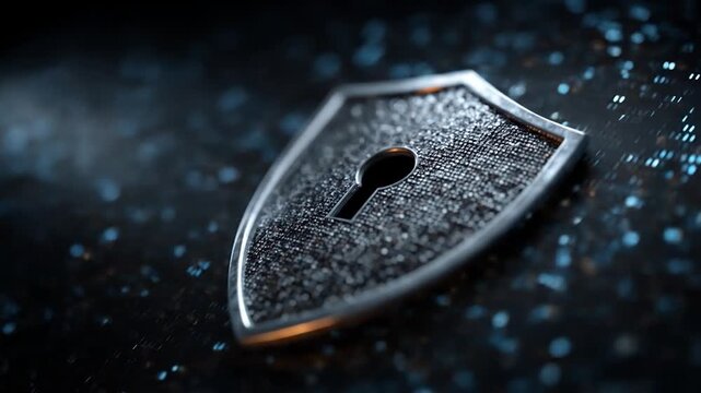 Shield Icon Cyber Security with Data Protection, and Digital Safety Concept.