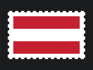Obraz premium National Flag Postage Stamp Icon for AUSTRIA Mail, Patriotism, and National Identity