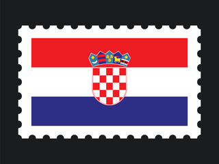 Naklejka premium National Flag Postage Stamp Icon for CROATIA Mail, Patriotism, and National Identity