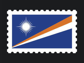 National Flag Postage Stamp Icon for MARSHALL ISLANDS Mail, Patriotism, and National Identity