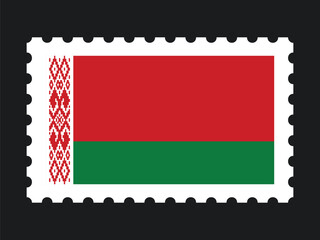 Obraz premium National Flag Postage Stamp Icon for BELARUS Mail, Patriotism, and National Identity