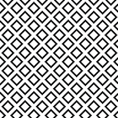 Black and white vector seamless pattern with small diamonds , star shapes ,rhombuses .Abstract black and white geometric texture .Simple minimal wide repeat background .