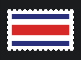 National Flag Postage Stamp Icon for COSTA RICA Mail, Patriotism, and National Identity