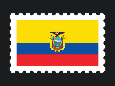 National Flag Postage Stamp Icon for ECUADOR Mail, Patriotism, and National Identity