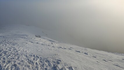 ski track in the mountains