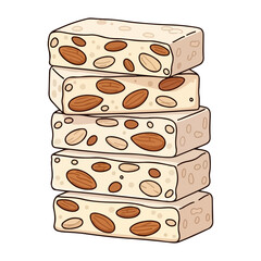 Spanish Turrón Christmas Candy Vector Illustration
