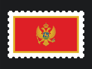 National Flag Postage Stamp Icon for MONTENEGRO Mail, Patriotism, and National Identity