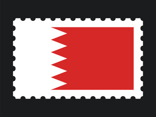 Obraz premium National Flag Postage Stamp Icon for BAHRAIN Mail, Patriotism, and National Identity