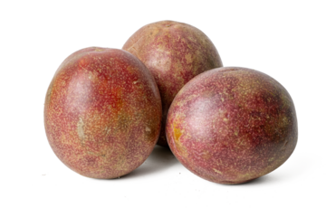 High-resolution photograph of fresh passion fruit isolate on white, taken with a high-resolution 45MP camera