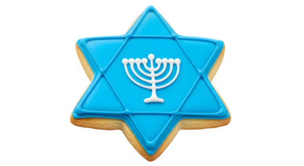 Hanukkah Star of David Cookie, isolated on transparent background