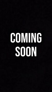 Anticipate the future with this bold Coming Soon announcement graphic on a black background, perfect for new product launches and events