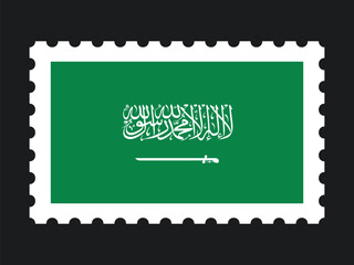 National Flag Postage Stamp Icon for SAUDI ARABIA Mail, Patriotism, and National Identity