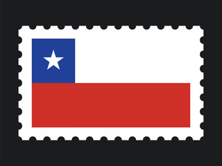 National Flag Postage Stamp Icon for CHILE Mail, Patriotism, and National Identity