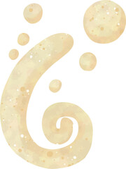 Golden Spiral Swirl Element &ndash; Watercolor Nursery Detail