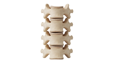Human spine anatomy isolated PNG, vertebral column bone structure for medical education and healthcare resources on transparent background