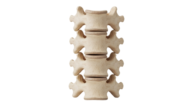 Human spine anatomy isolated PNG, vertebral column bone structure for medical education and healthcare resources on transparent background