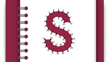 Connect the Dots Letter S Educational Activity on Spiral Notebook