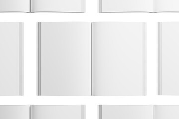 A4/A5 Softcover Book White Blank 3D Rendering Transparent Background Mockup PNG