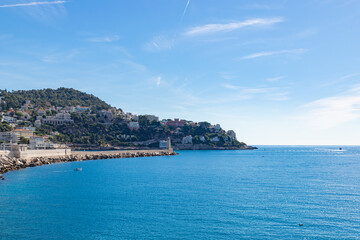 Fototapeta premium View Phare de Nice, Mediterranean sea, Cote-de-Azur, France