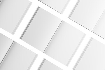 Obraz premium A4/A5 Softcover Book White Blank 3D Rendering Transparent Background Mockup PNG