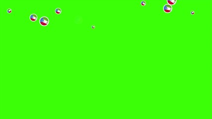 Falling Rounded EQUATORIAL GUINEA Flags Green Screen Animation for Patriotic Effects and Motion Graphic Overlays