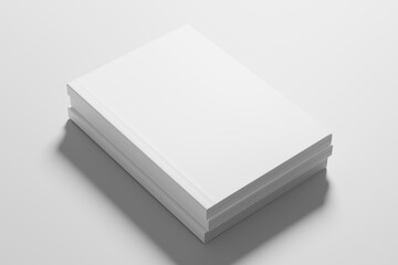 A4/A5 Softcover Book White Blank 3D Rendering Transparent Background Mockup PNG