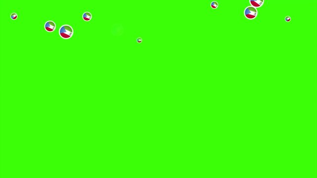 Falling Rounded EQUATORIAL GUINEA Flags Green Screen Animation for Patriotic Effects and Motion Graphic Overlays