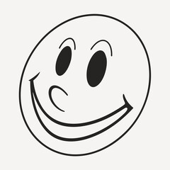 Smiling face with big smile in vector format