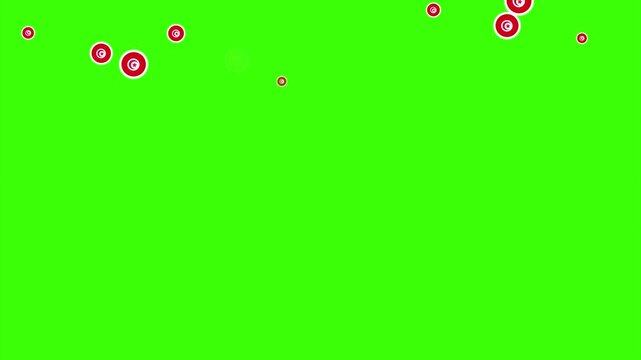 Falling Rounded Tunisia Flags Green Screen Animation for Patriotic Effects and Motion Graphic Overlays