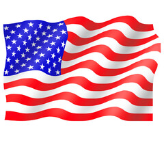 Fototapeta premium Waving United States Flag Illustration