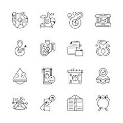 Fototapeta premium Hand drawn set of shopping icons in black and white style