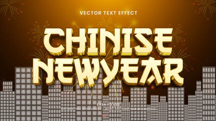 chinese new year editable text effect 3d vector