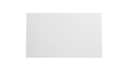 Blank rectangular paper sheet PNG isolated on transparent background, clean empty surface for message or design element