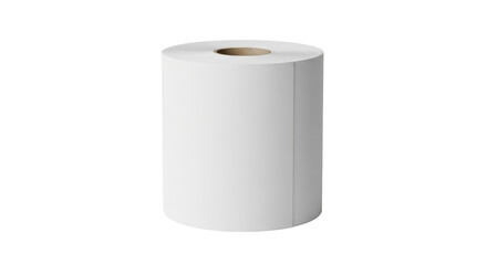 Roll of white paper towels isolated PNG, absorbent cleaning supply for kitchen and bathroom use on transparent background