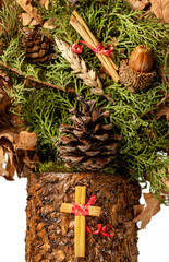 Orthodox Christian celebration - Badnjak. Serbian Christmas - Bozic. Close up photo with details