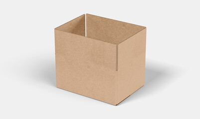 empty Brown Paper mailing box Cardboard box isolated on white background