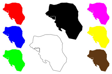 Mingawara city (Islamic Republic of Pakistan) map vector illustration, scribble sketch Mingora map